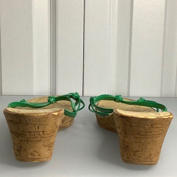 MODABELLA GREEN WEDGE HEEL SANDALS MADE IN ITALY SIZE 39‎ - Picture 4 of 11